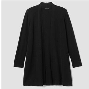 Eileen Fisher Womens Minimalist Light Merino Wool Cardigan XS Black Capsule